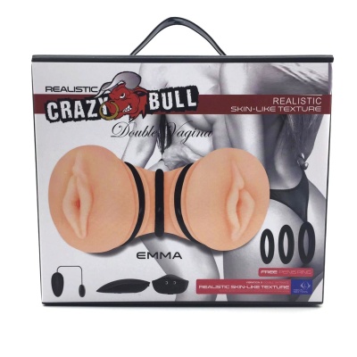Двойной мастурбатор с эрекционными кольцами и вибрацией Emma