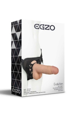 Страпон система - трусики и насадка из кибер кожи Egzo, 16.5 см