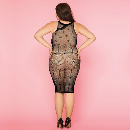 Сексуальное платье сетка plus size
