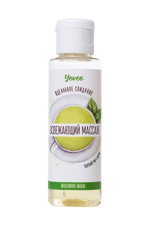 Массажное масло Yovee - аромат зеленого чая и мяты