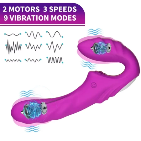 Женский страпон с вибрацией Melo - 2 мотора