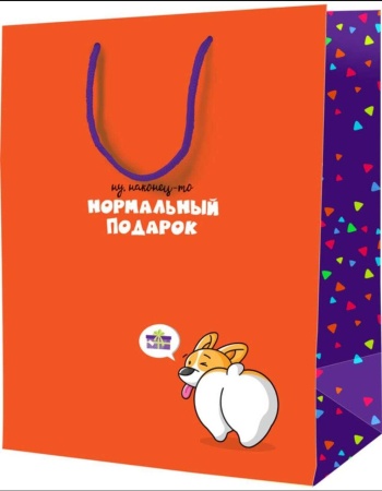 Подарочный пакет "Ну наконец-то нормальный подарок" (маленький)