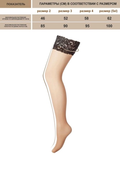 Телесные чулочки с ажурной кружевной резинкой CalzeAmo