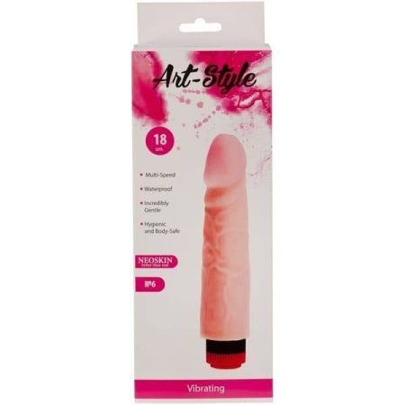 Фаллос с вибрацией без мошонки из кибер кожи Art-Style № 6