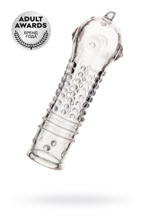 Прозрачная насадка на пенис с интенсивным рельефом Dond