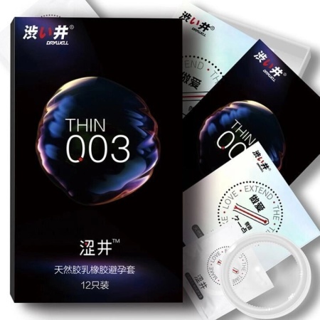 Японские ультратонкие презервативы Drywell 0,03