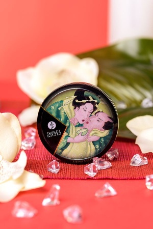 Ароматическая свеча и массажное масло Shunga – 2 в 1 – Зеленый чай