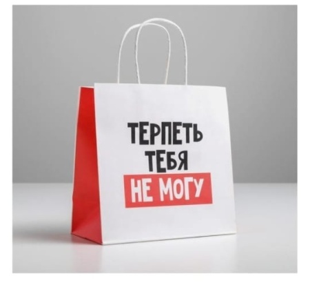 Подарочный пакет "Терпеть тебя не могу" (маленький)