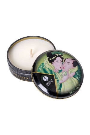 Ароматическая свеча и массажное масло Shunga – 2 в 1 – Зеленый чай