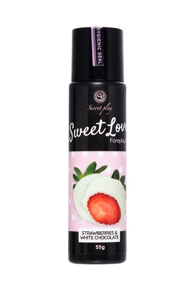 Съедобный массажный гель для сосков и интимных зон Secret Play - вкус белого шоколада и клубники
