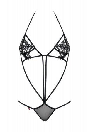 Черное открытое эротическое боди Luiza