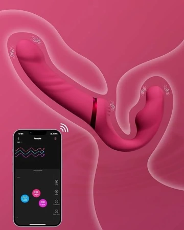 Lovense Lapis - гибкий безремневой страпон с двумя моторами (управление через телефон)