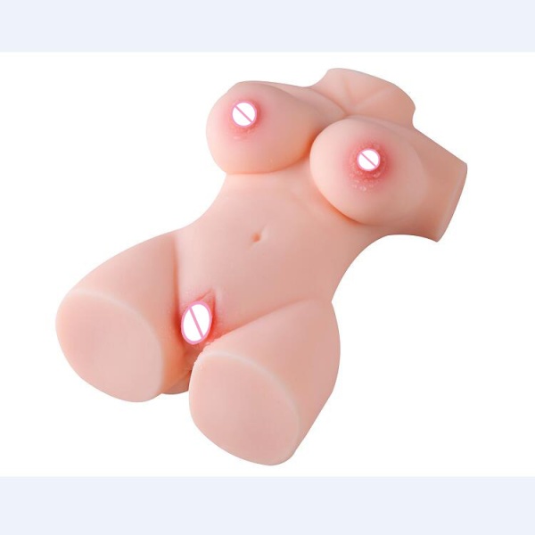 Крупный мастурбатор с грудью и двумя отверстиями - вагина и анус