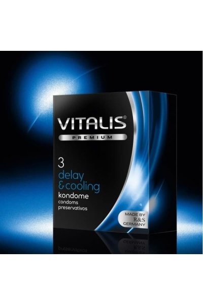 Презервативы с охлаждающим эффектом Vitalis Premium Delay and Cooling