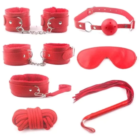 БДСМ набор - 7 предметов, красный