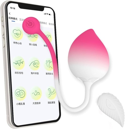 Виброяйцо с дистанционным управлением на приложении Honey Peach + пульт