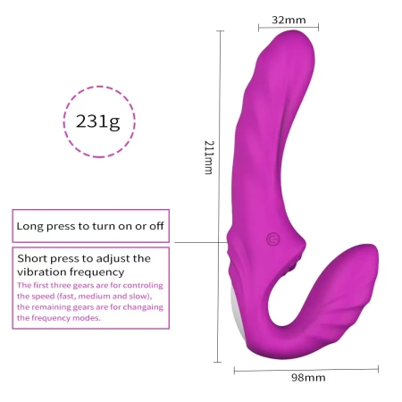 Женский страпон с вибрацией Melo - 2 мотора
