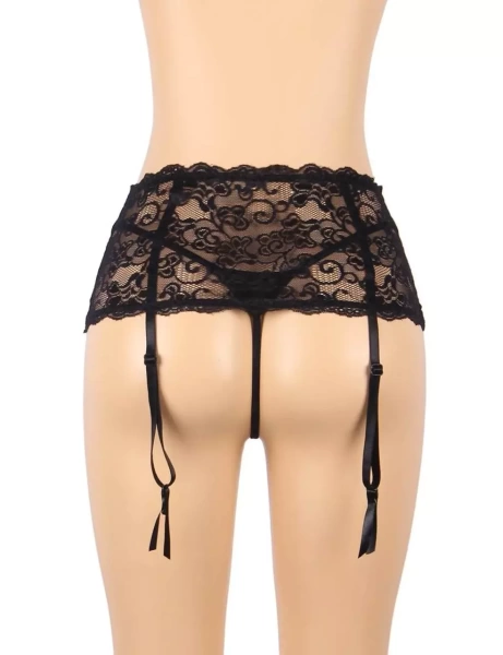 Кружевной пояс для чулок и трусики Floral Lace