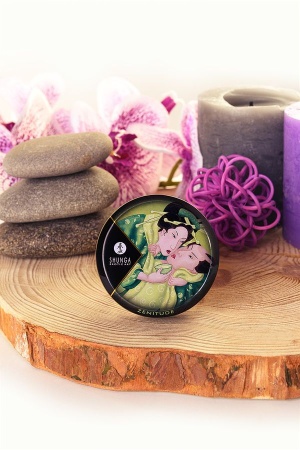 Ароматическая свеча и массажное масло Shunga – 2 в 1 – Зеленый чай