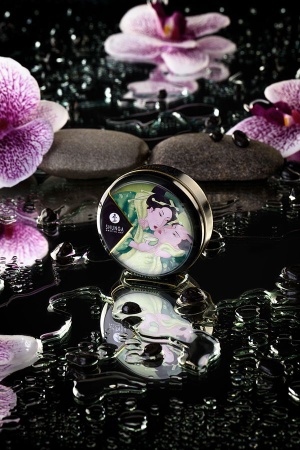 Ароматическая свеча и массажное масло Shunga – 2 в 1 – Зеленый чай